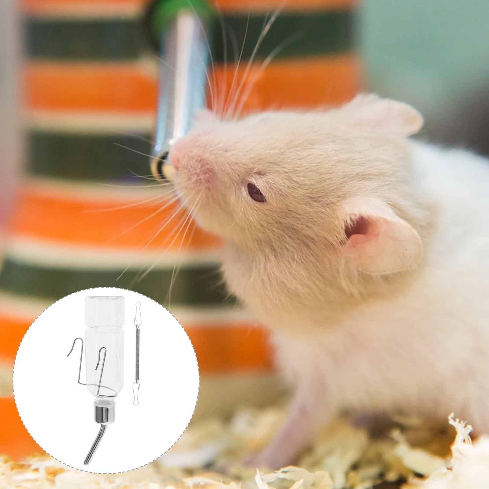 

2pcs Pet Water Bottle For Rabbit Dog Hamster Chinchilla Guinea Pig Hanging Feeder Automatic Nozzle Leak-Proof Drinking Supply