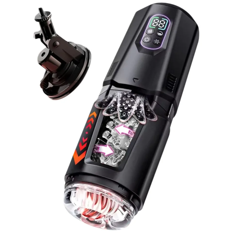 APP Control Electric Rotary Telescopic Tongue Licking Male Hands-free Masturbation Device Penis Exercise Plane Cup Adult Toys