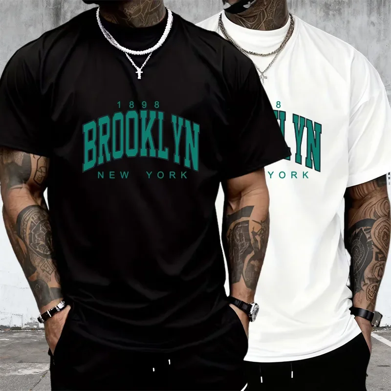 2025, Herren-T-Shirt mit klassischer Passform, atmungsaktive Baumwolle, kurzärmelig, Rundhalsausschnitt, unverzichtbar für Ihre Frühlings- und Sommergarderobe, lässiges cooles Oberteil
