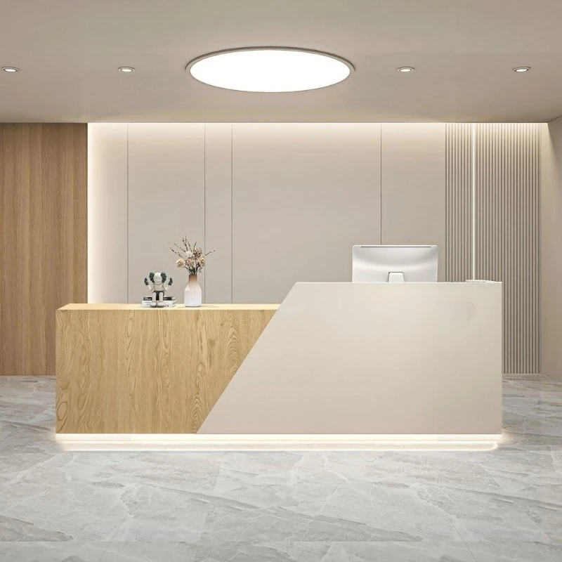 

light luxury reception desk hairdressing shop beauty salon shop counter cream wind simple comptoir magasin office furniture
