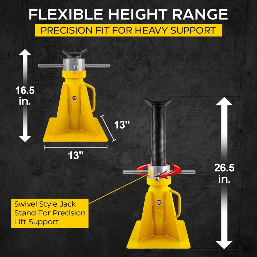 حامل مقبس لولبي دوار 20 طن شديد التحمل بسعة 40000 رطل لمعدات الشاحنات والمقطورات RVs
