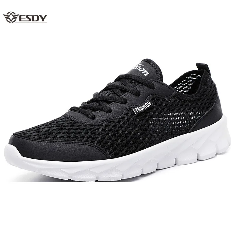 Summer Casual Men's Shoes Breathable Mesh Shoes Fashion Mens Sneakers Couple Lightweight Sports Flat Shoes Plus Size 35-48