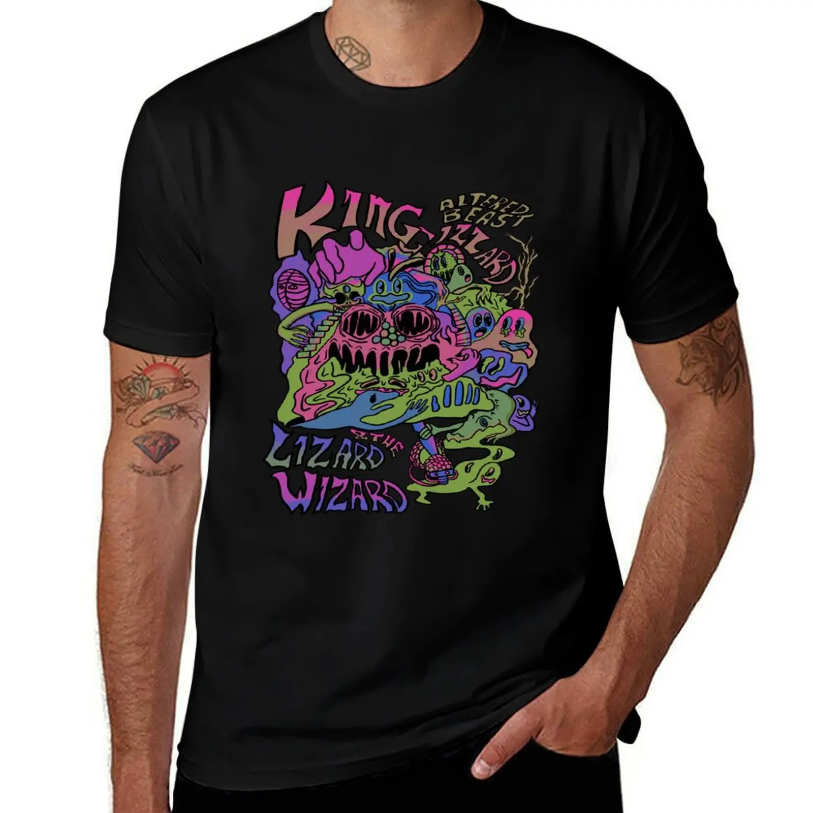 

Lizard The Gizzard King Altered Wizard and Beast - T-Shirt Trendy Casual Short Sleeve Shirt