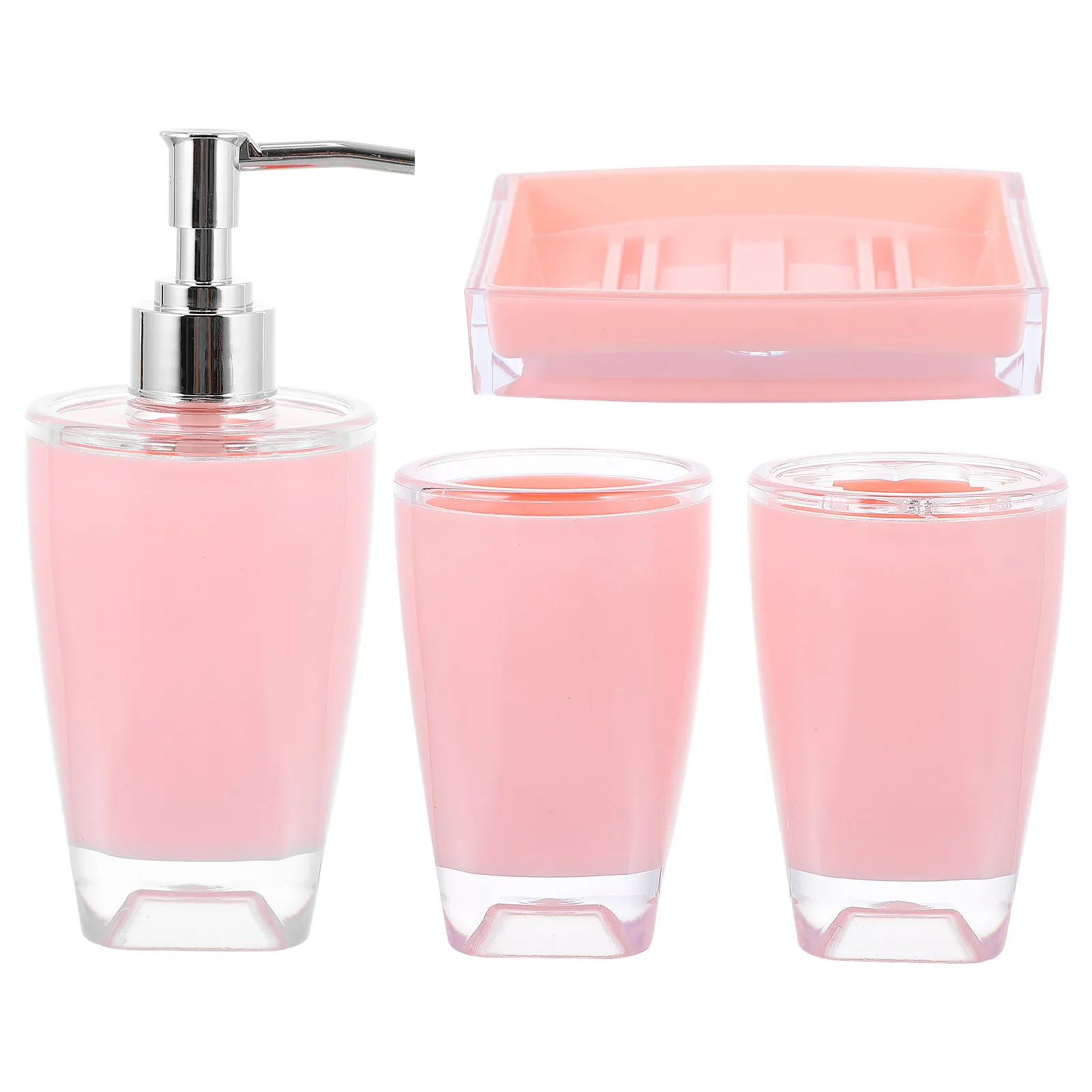 

Набор аксессуаров для ванной комнаты класса люкс: мыльница, держатель для зубных щеток, дозатор для мыла, стакан для ополаскивателя для рта – для отелей и семейного использования