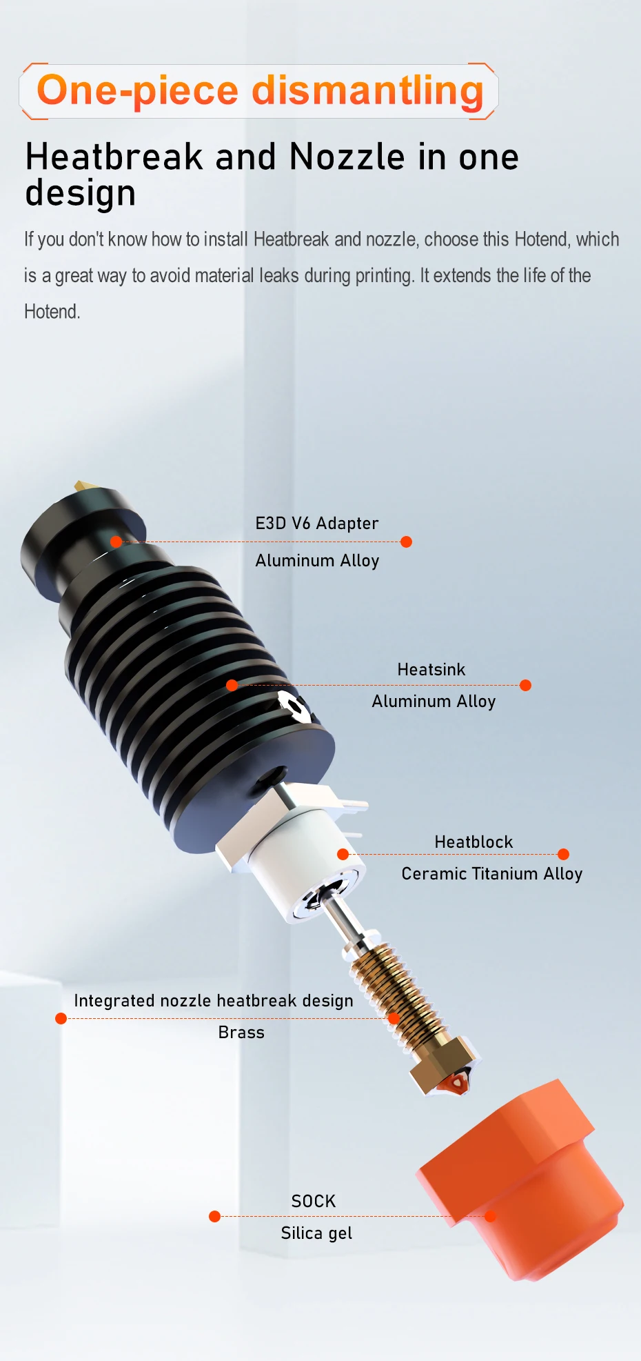 Trianglelab ® TCHC TD6 PT1000 Hotend mit integriertem PT1000-Thermistor für CHC TD6 V6 HOTEND DDE DDB Direktantrieb oder Bowden DDB EXTRDUER – Detail 8