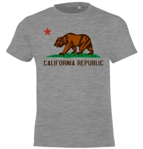 Camiseta con estampado de la República de California, camiseta con diseño juvenil, Lustig, abeto, Cali, Estados Unidos