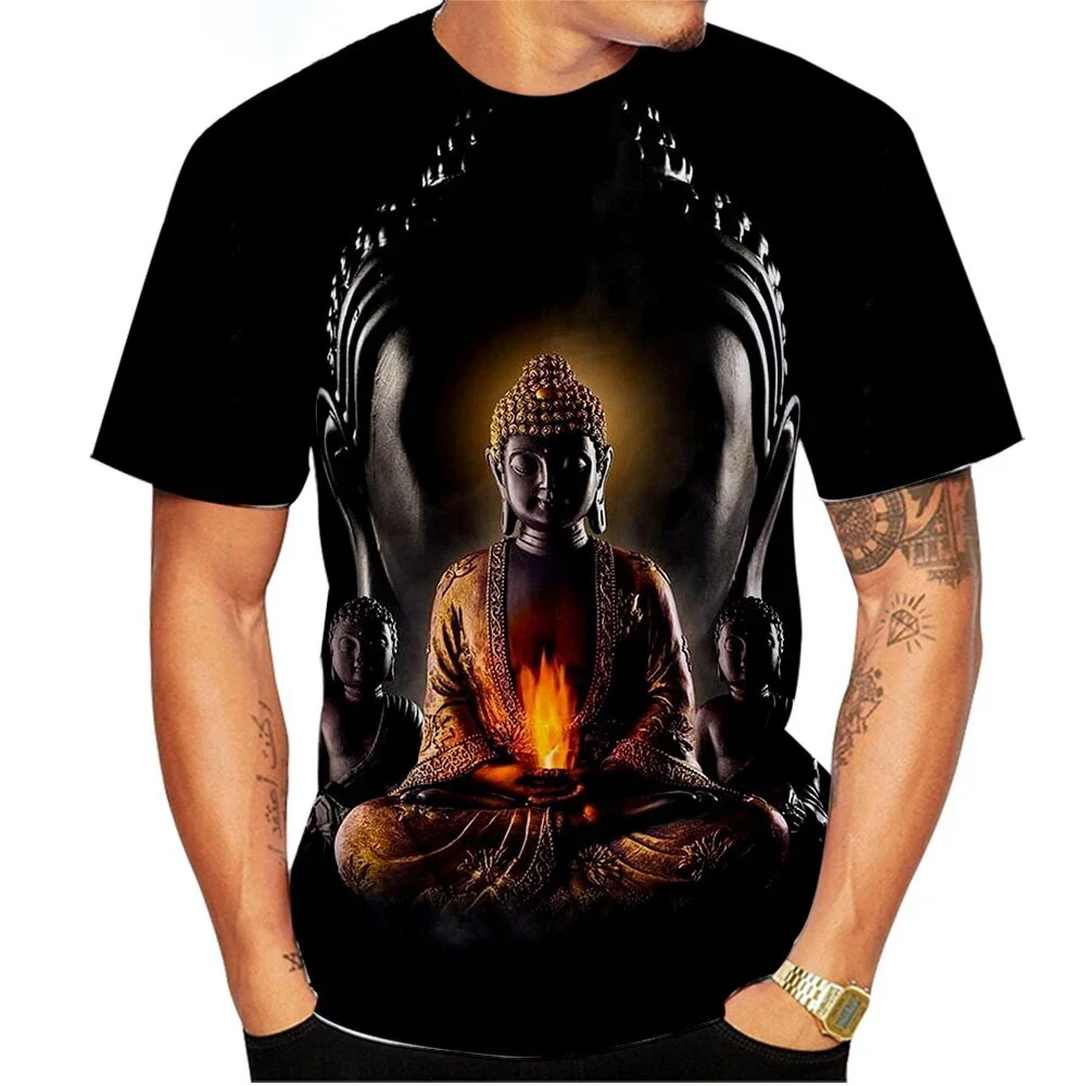 Shakya Muni Buddha Graphic T-shirt For Unisex Summer New Fashion Casual 3D Printed Harajuku Round Neck Short Sleeve Tees Tops