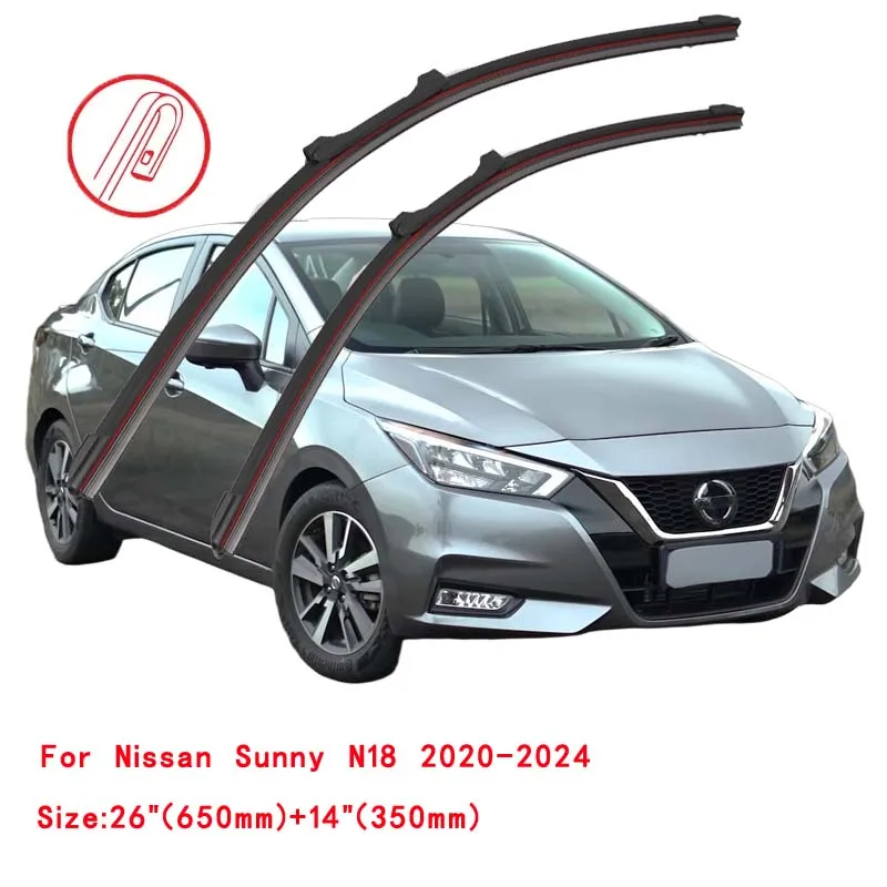 لنيسان صني N15 N16 N17 N18 1997-2024 ممسحة زجاج السيارة الأمامي شفرة الجبهة الزجاج الأمامي فرش غسالة اكسسوارات تنظيف أجزاء