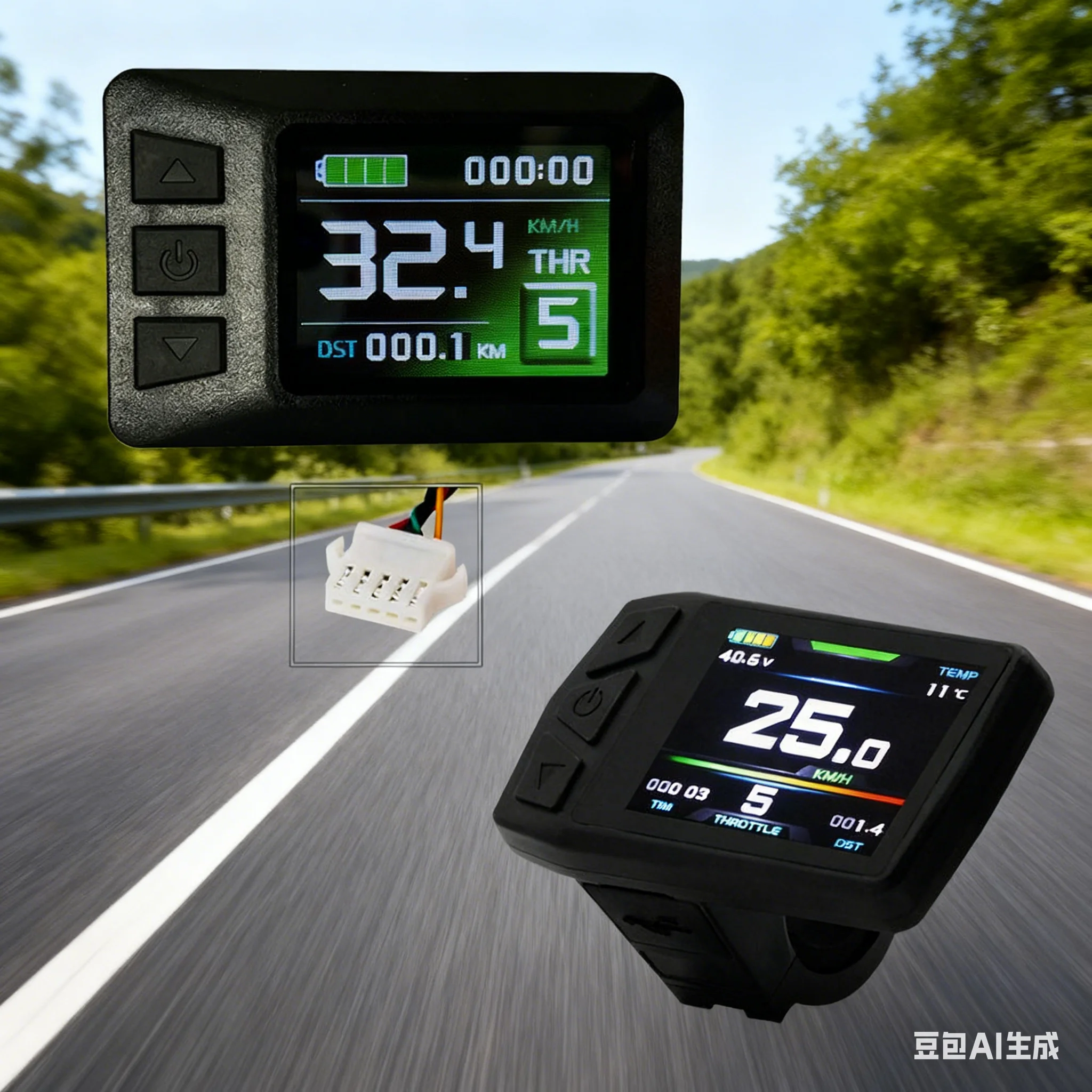 

Дисплей для электронного велосипеда 24 В-48 В/36 В для KT TF01U/LCD-7C, цветной экран для электрического велосипеда, приборная панель с разъемом SM, запасные части