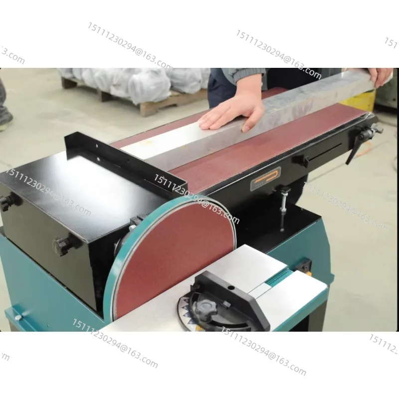 Abrasive Belt Sanding Machine Woodworking High-Power Electric 220V Sandpaper Polishing Machine 0-45° Angle Adjustable 750W