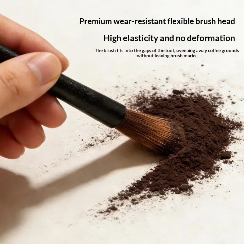 Professional Espresso Cleaning Brush Food Safe Bristle Non-slip Handle Coffee Grinder Cleaner for Barista Use