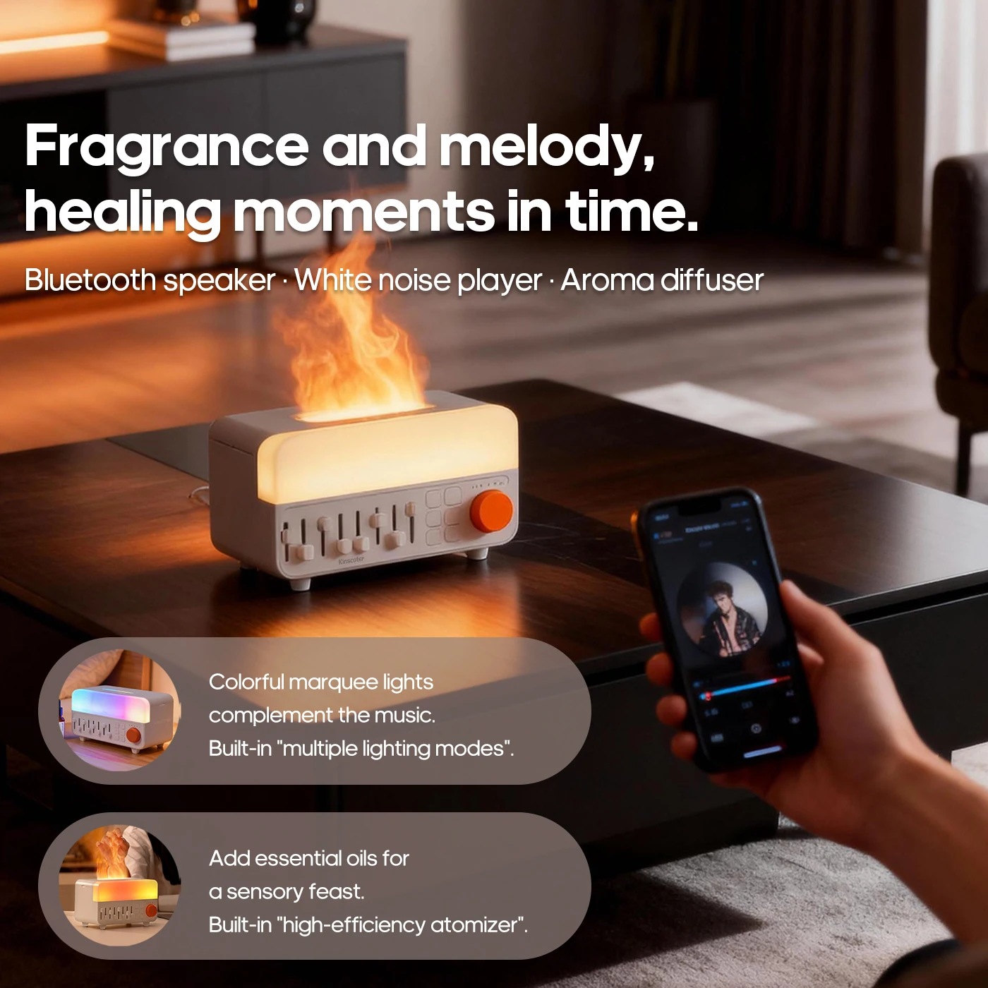 New White Noise Machine Diffuser Sleep Sound Machine Essential Oils Humidifier Aroma Diffuser Colourful Night Light Holiday Gift