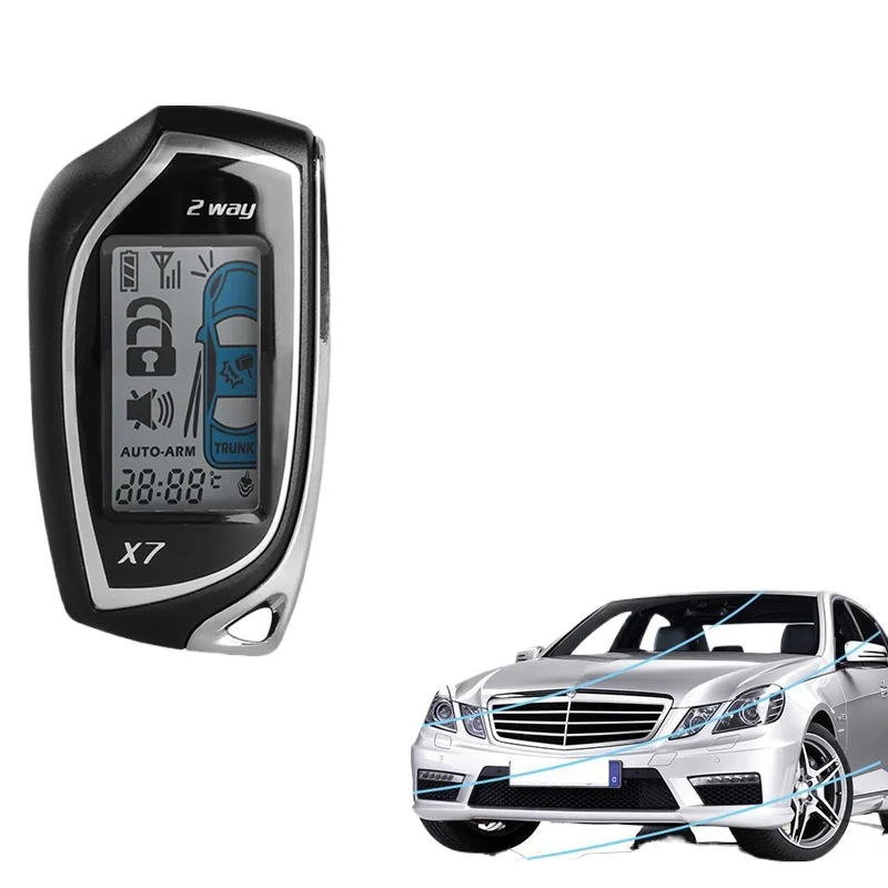 FOR Car remote control, processing custom remote control car collision vibration voice alarm two-way anti-theft device