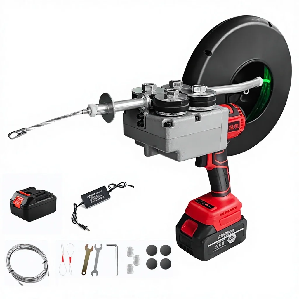 Electric Wire Threading Machine Wire Pulling Machine Brushless Stringing Machine Electrical Wire Puller Tools Coil Winding Tools