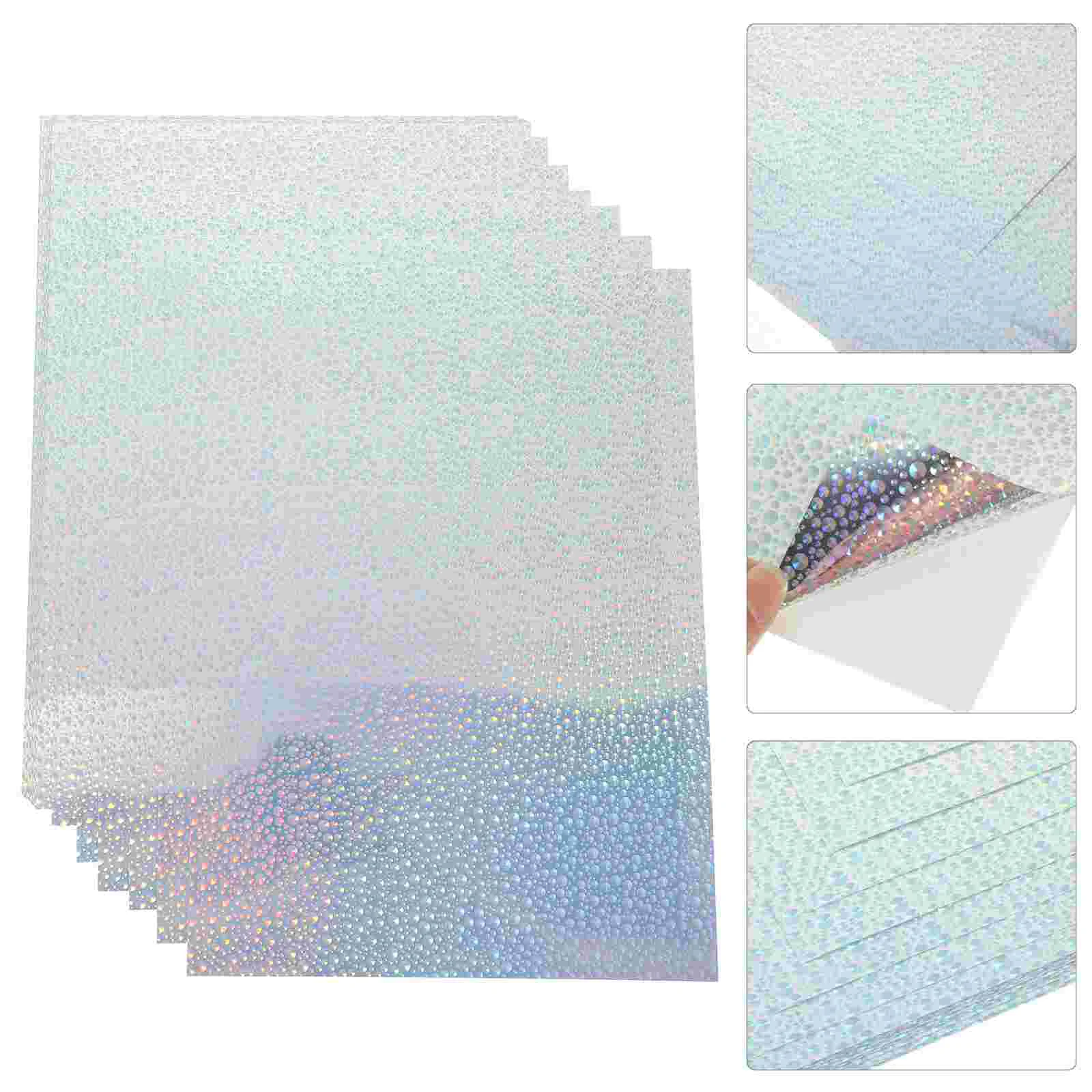 

20 Sheets Labels Stickers Holographic Printing Paper Nail Large Pvc Self-adhesive for