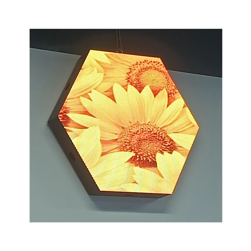 

Indoor outdoor customized led display screen special shape hexagon led panel high definition exhibition led video soft screen