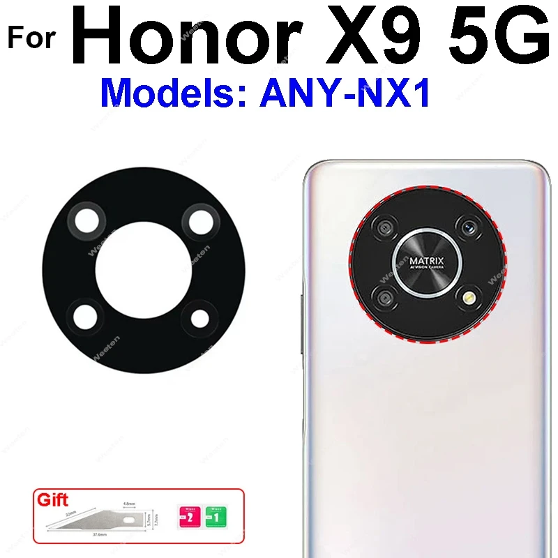 Rear Back Camera Glass Lens With Adhesive Sticker For Huawei Honor X9 4G 5G ANY-NX1 ANY-NX3 inner Lens Glass Replacement Parts