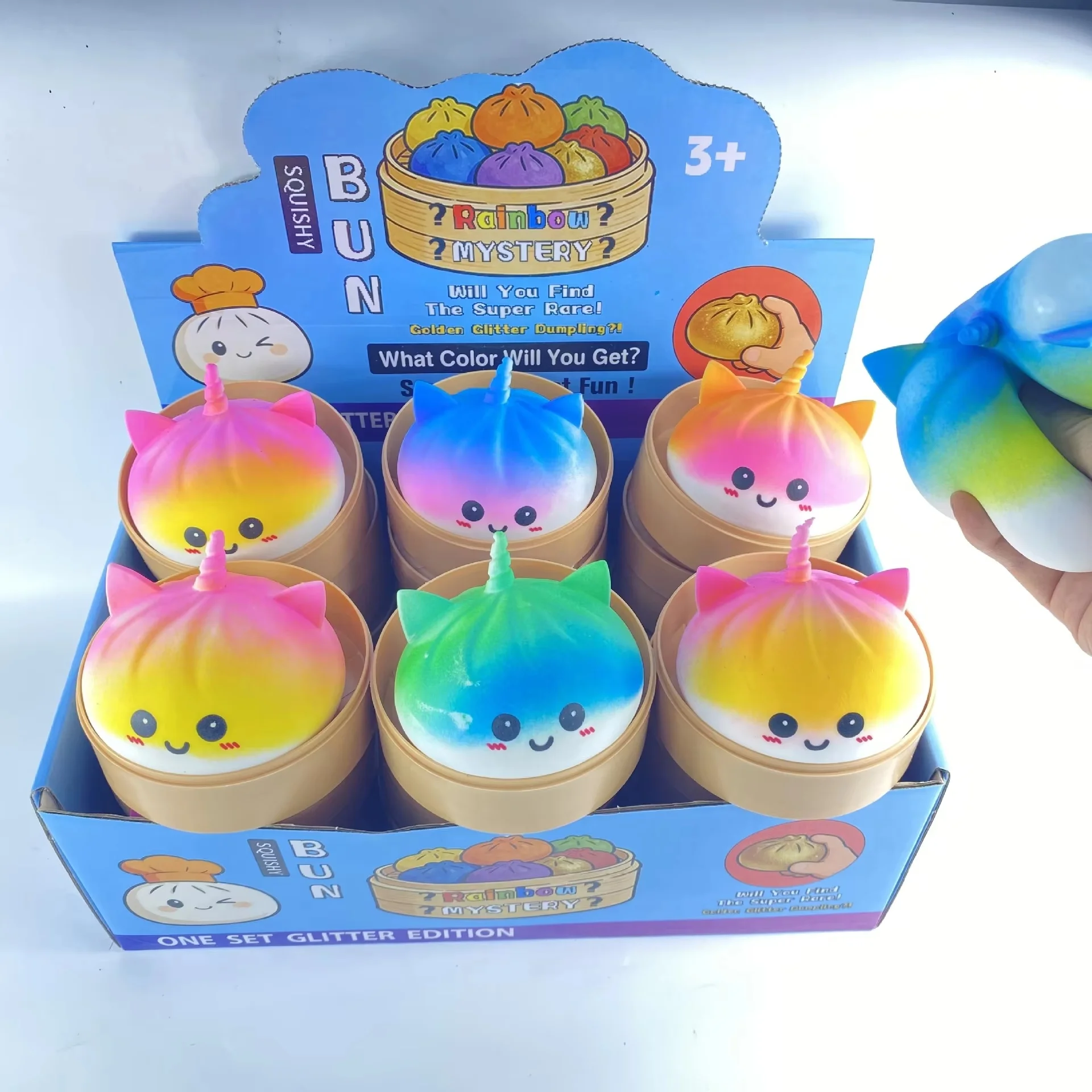 

Tpr Flour-Filled Unicorn Steamed Bun Squishy, Colorful Dumpling Blind Box, Slow Rising Stress Relief Fidget For Adults Gifts