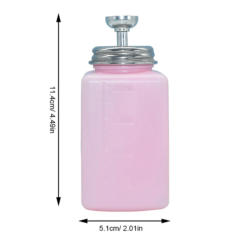 200ML Dispenser Pump Bottle Nail Polish Down Push Remover Bottles Empty Pumping Jar Airless Press Manicure Clear Liquid Makeup