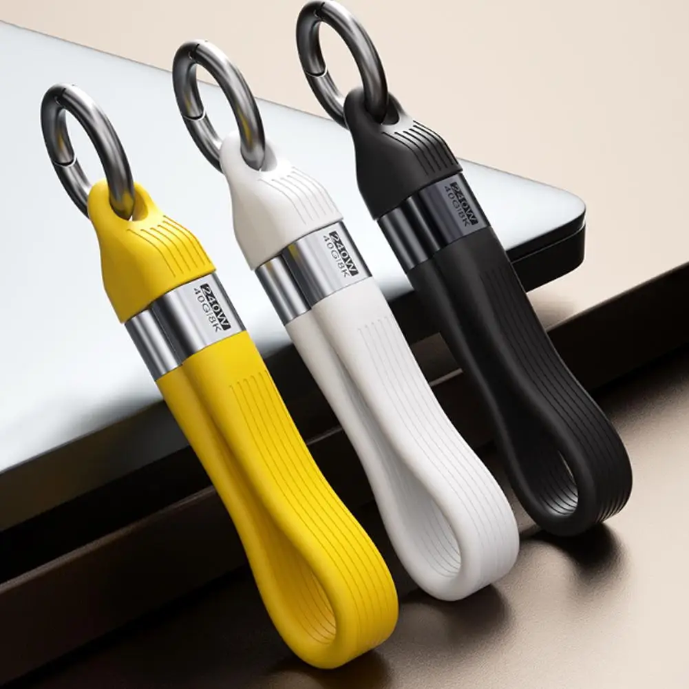 PD240W USB4 Keychain Short USB C to Type C Cable, 40Gbps Fast Charging 8K Video Transmission for TV Laptop Tablet MacBook