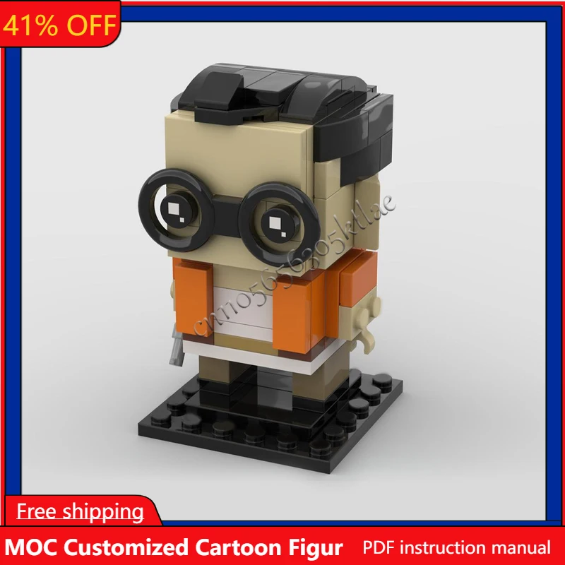 115-teiliges MOC Disco Elysium Kitsuragi Brickheaded Modellbausatz Kreative Bausteine Montage-Spielzeug Kinder-Geschenk Sammlerstück Ausstellungsstück