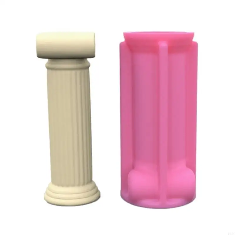 U6XC Flower Pots Silicone Molds Roman Column Vases Molds Succulents Castings Mould