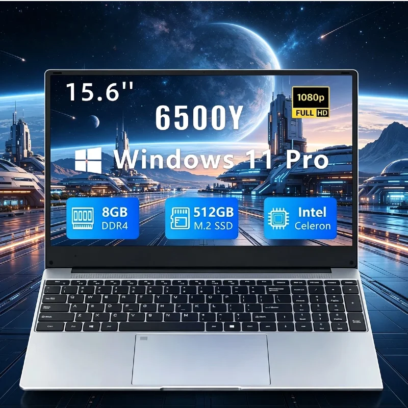 

【Brand+】15.6 Inch High Performance Laptop Intel 6500Y 32GB RAM 2TB SSD Windows 11 Fingerprint Unlock Backlit Keyboard for Daily