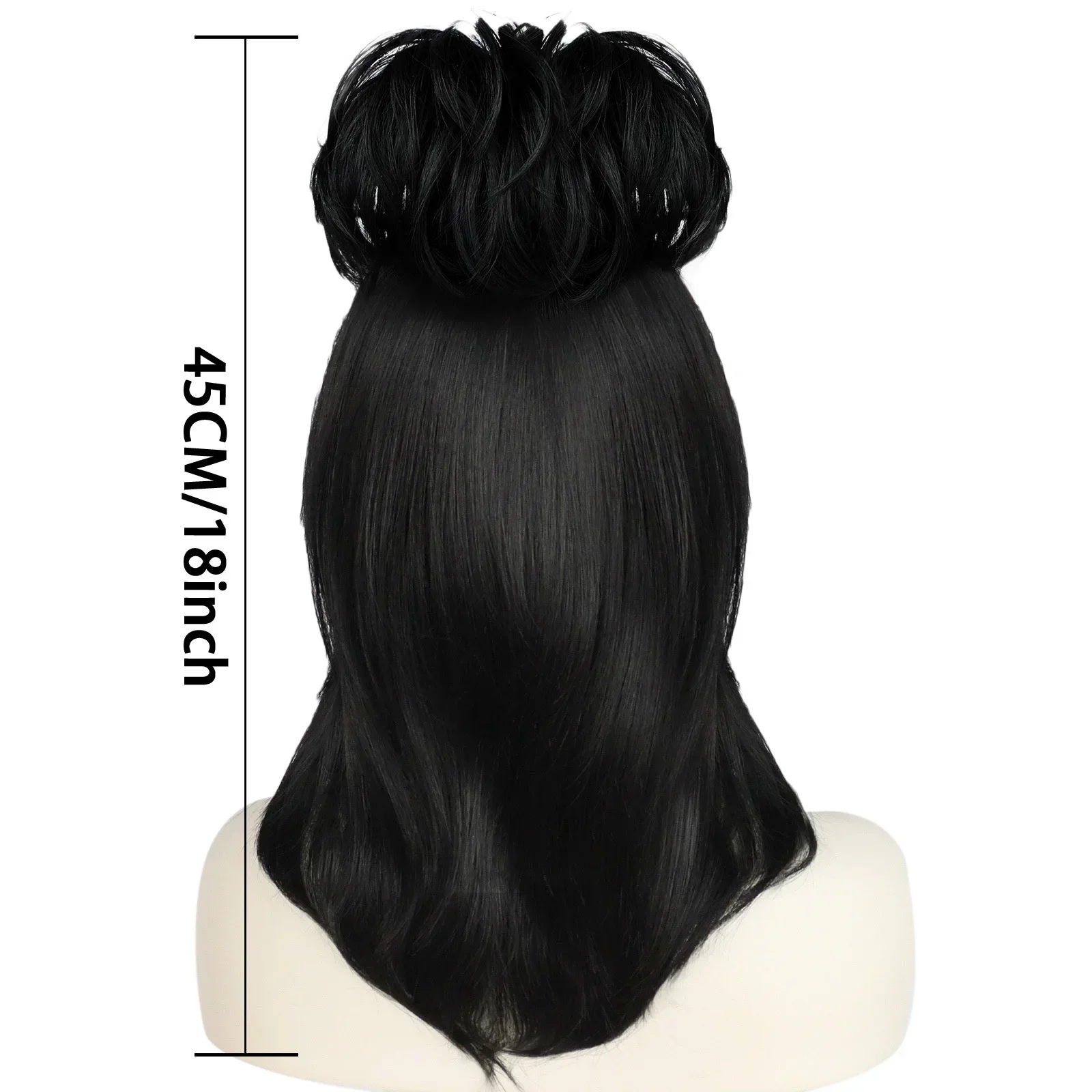 CosplayLydia Dequery - Peruka Cosplay Czarna Syntetyczna dla Kobiet i Dziewcząt, Akcesoria do Kostiumu Sukni Ślubnej, Włosy L