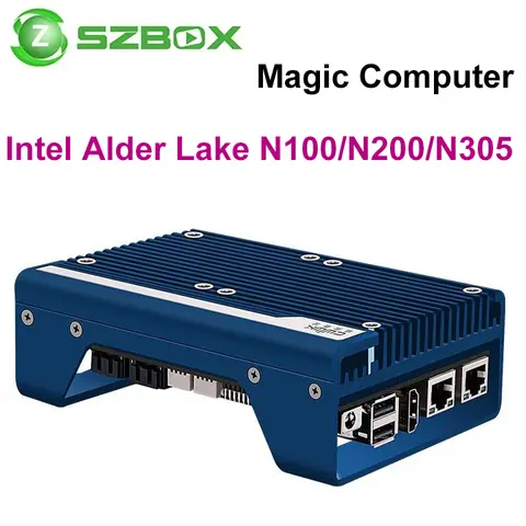 12th Gen Intel i3 N305 N100 N200 Magic Computer Mini PC 2*10G SFP 2*i226 2.5G DDR5 PCIEx8 2*SATA Proxmox Firewall Soft Router