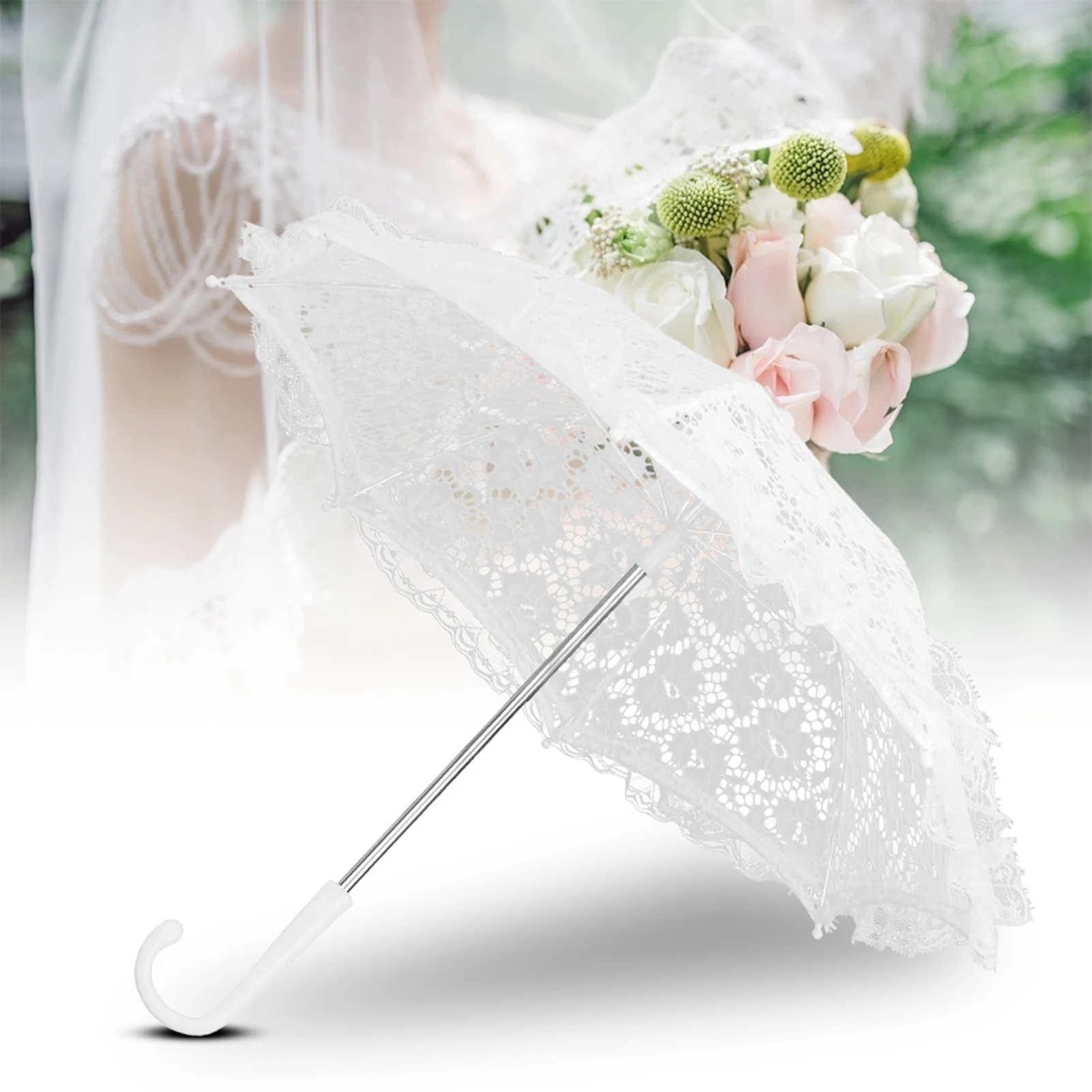 

Lace Umbrella Fashionable Bridal Umbrella Beautiful for Party Decoration Photo Props for Stage Performance Masquerades
