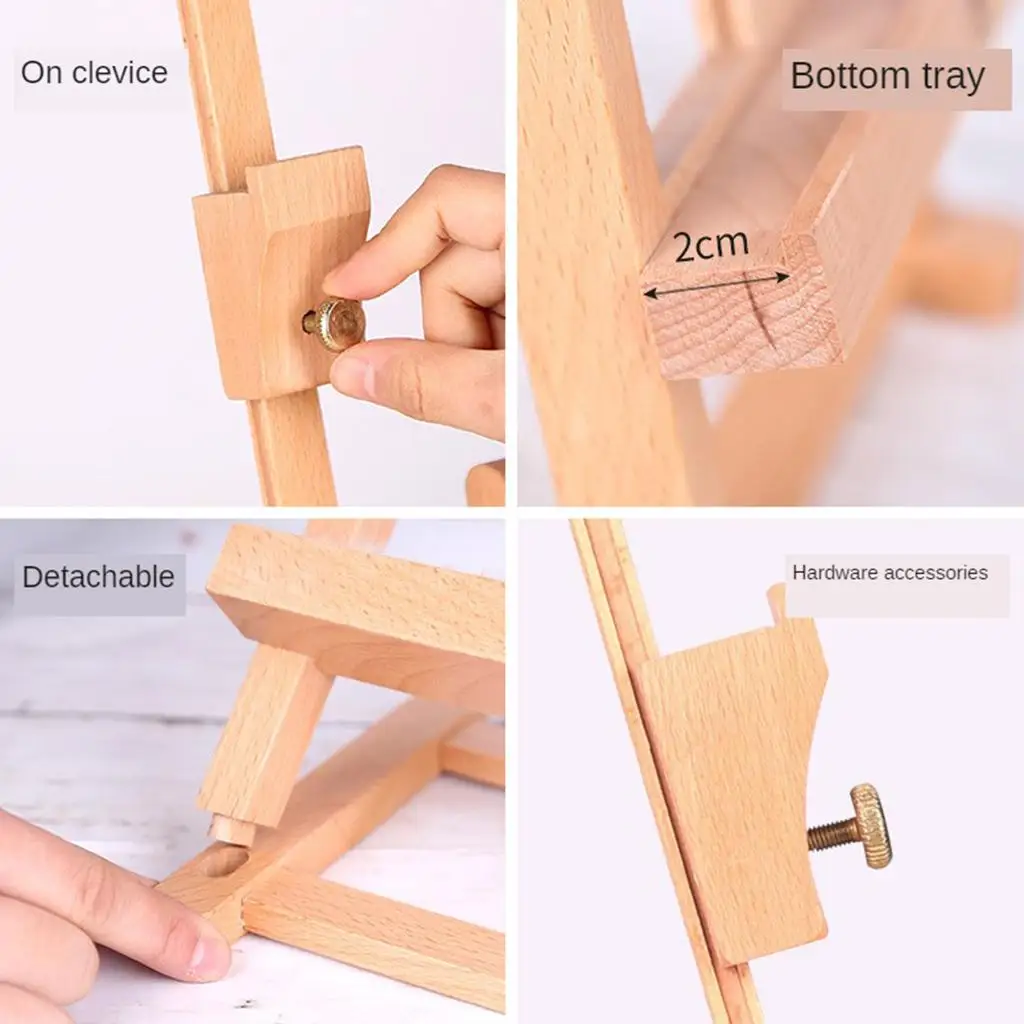Natural Wood Display Easel Artist Painting Easel Tabletop Holder Stand