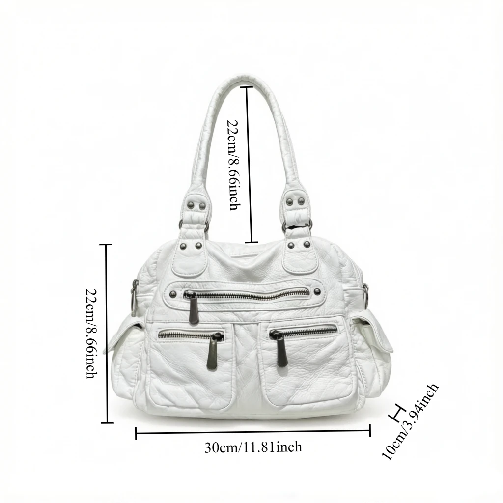 Y2K retro millennium spicy girl tote bag with multiple pockets, personalized street style vintage crossbody shoulder bag