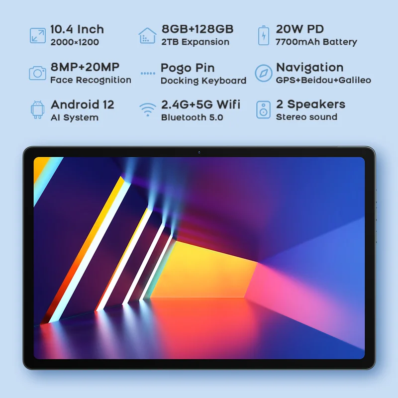 Headwolf HPad1 Android 12 планшет 10,4 дюйма Unisolc T616 8 ГБ ОЗУ 128 ГБ ROM 4G LTE Tab PC 1200 * 2000 IPS 7700 мАч 20 Мп камера