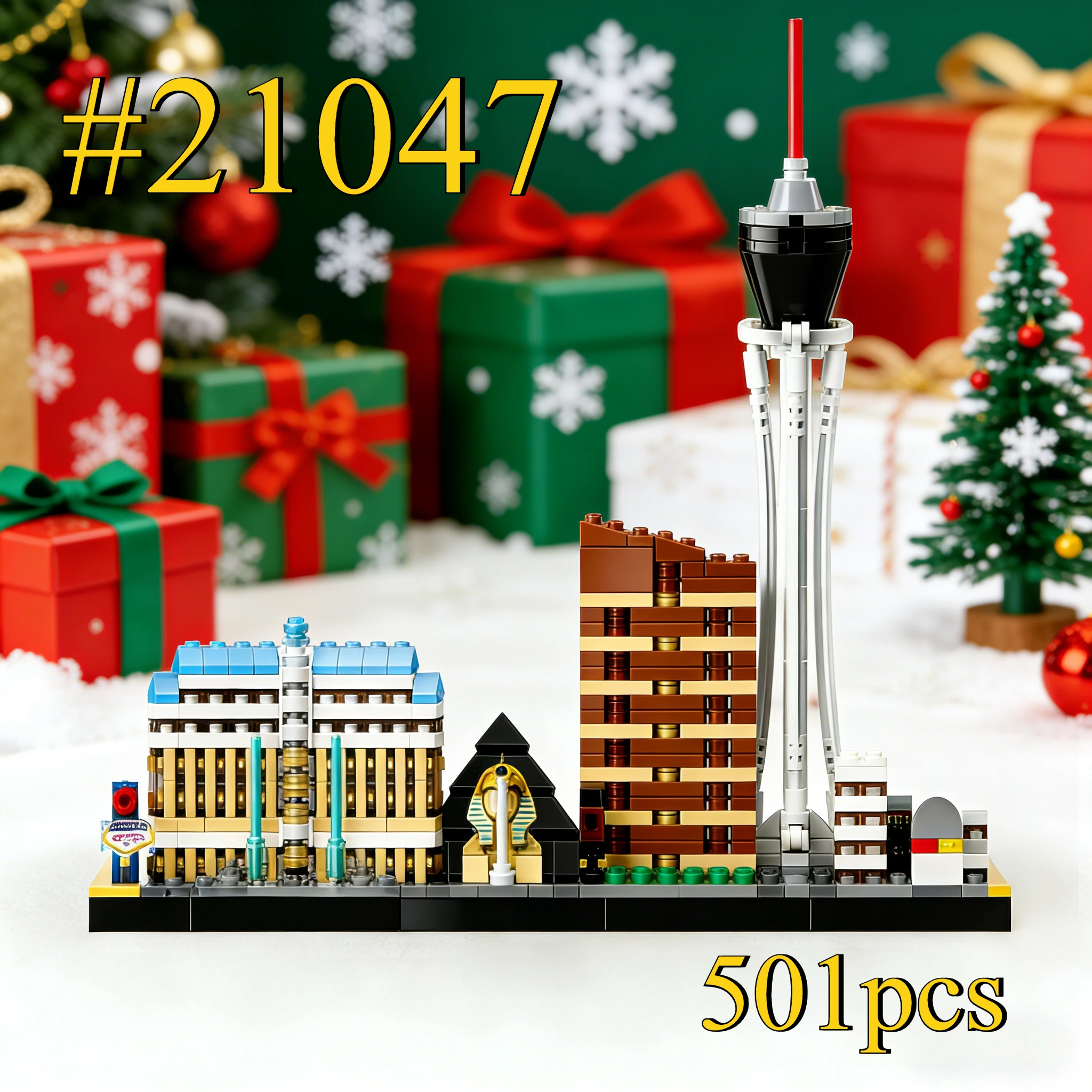 

Magnificent Buildings in Las Vegas21047Building Blocks Sets Suitable for Christmas Gifts Compatible with Legoed Particles，501pcs