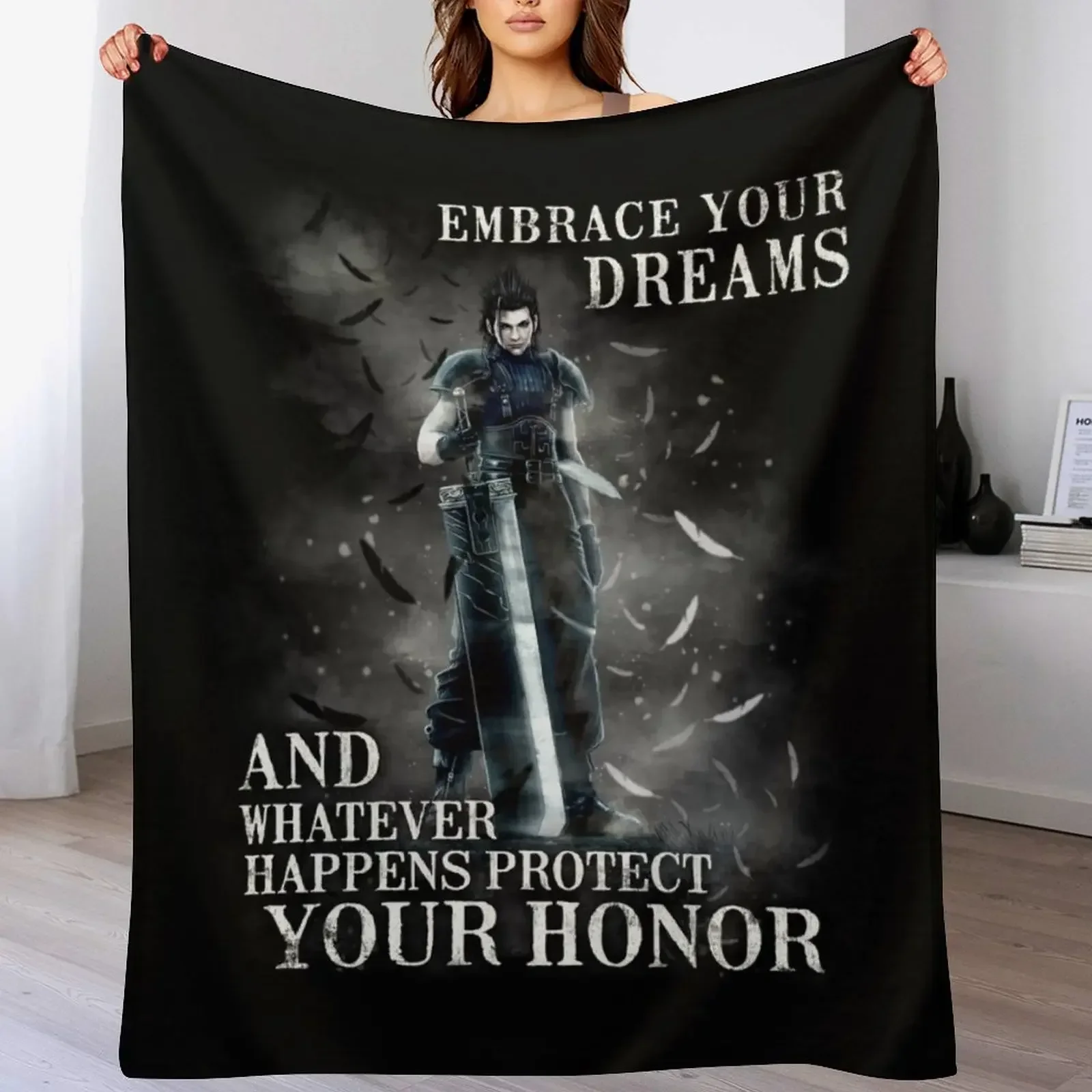 

Zack Fair Buster Sword FF7 Throw Blanket Cozy Warm Blanket for Bed Room Decor