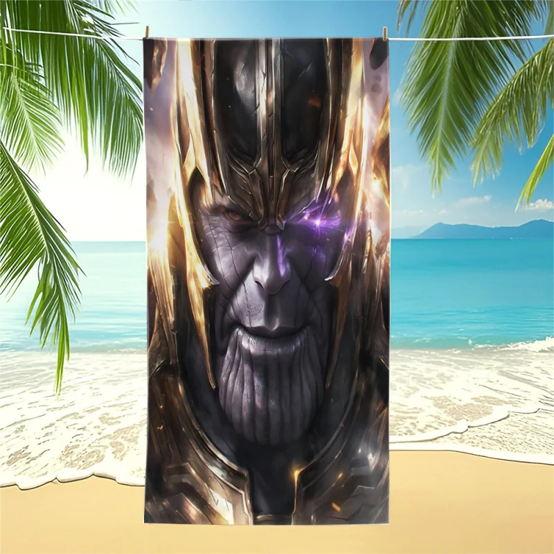 Toalla de Playa de Thanos de Marvel, Toalla de Piscina de Superhéroes, Toalla de Microfibra de Secado Rápido para Camping, para Hombre y Mujer, Extra Grande, de Secado Rápido y Resistente a la Arena