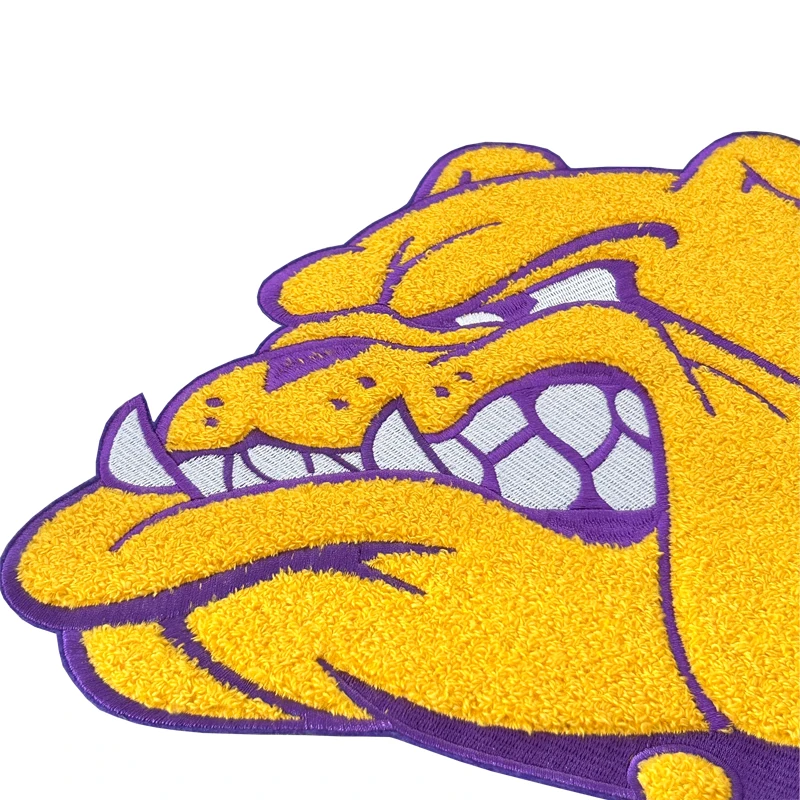 Purple and Gold Bulldog Embroidery for Varsity Jacket, Que Dog Patch, 1911 Omega Psi Phi Fraternity