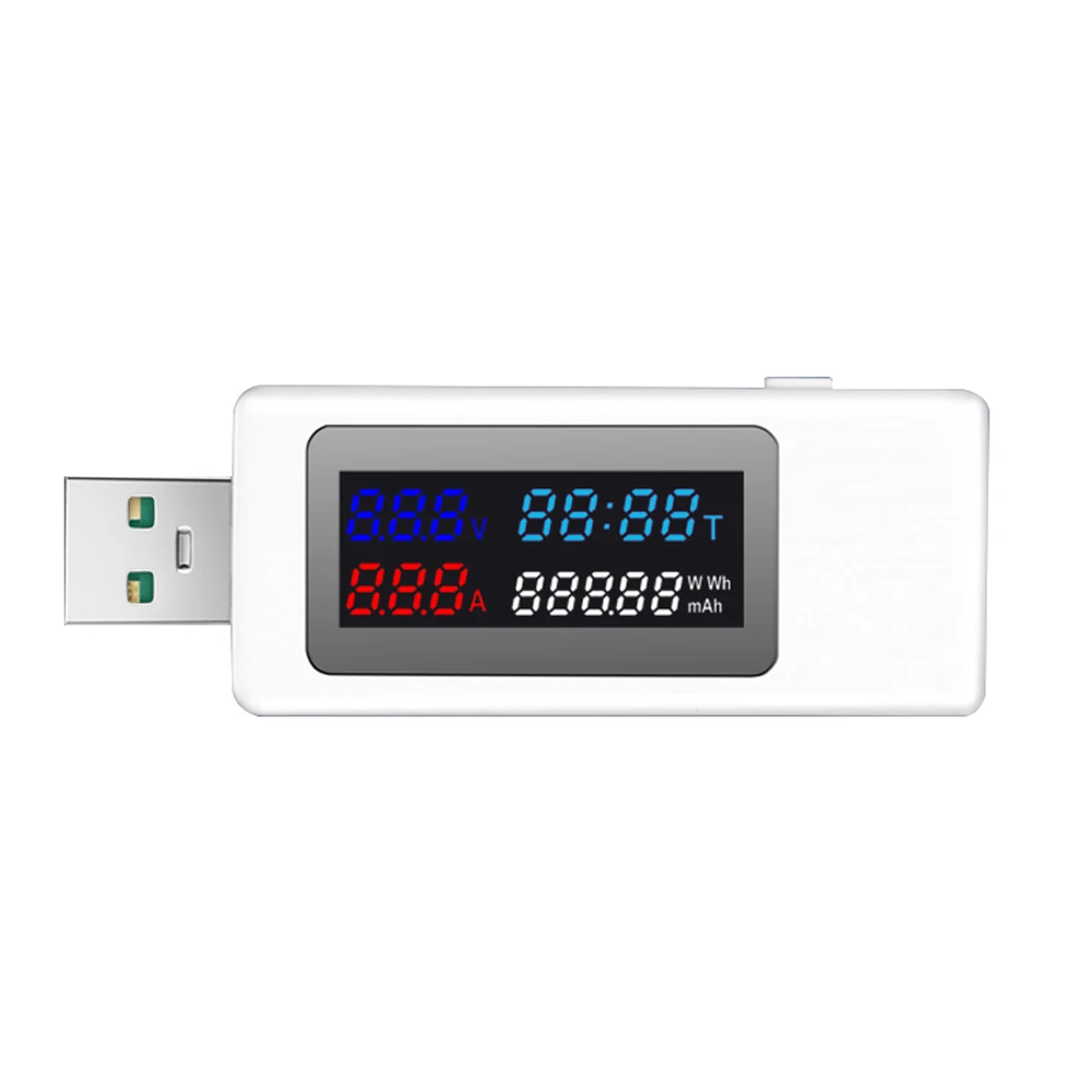 KWS-V30 USB Power Meter Tester 6in1 Current Voltage Timing Power Capacity Electric Quantity Tester with Power-off Memory