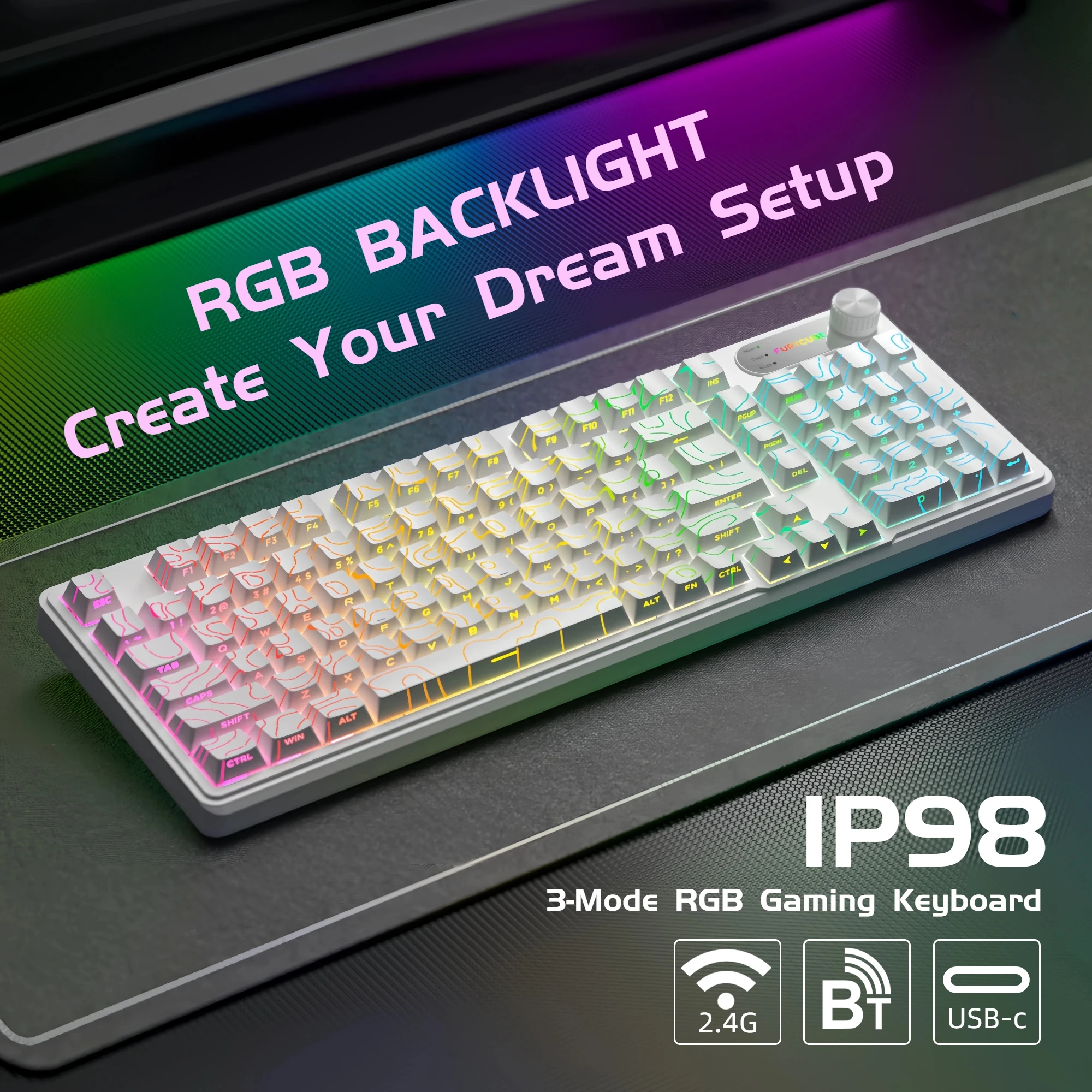 คีย์บอร์ดไร้สาย IP98 ไตร-โมด R - Gaming Keyboard Ip98 บทวิจารณ์และราคา