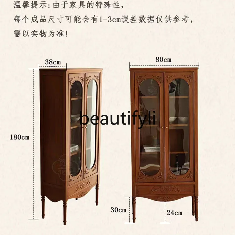American oak Roman column porch cabinet storage decorative cabinet retro solid wood dining side cabinet