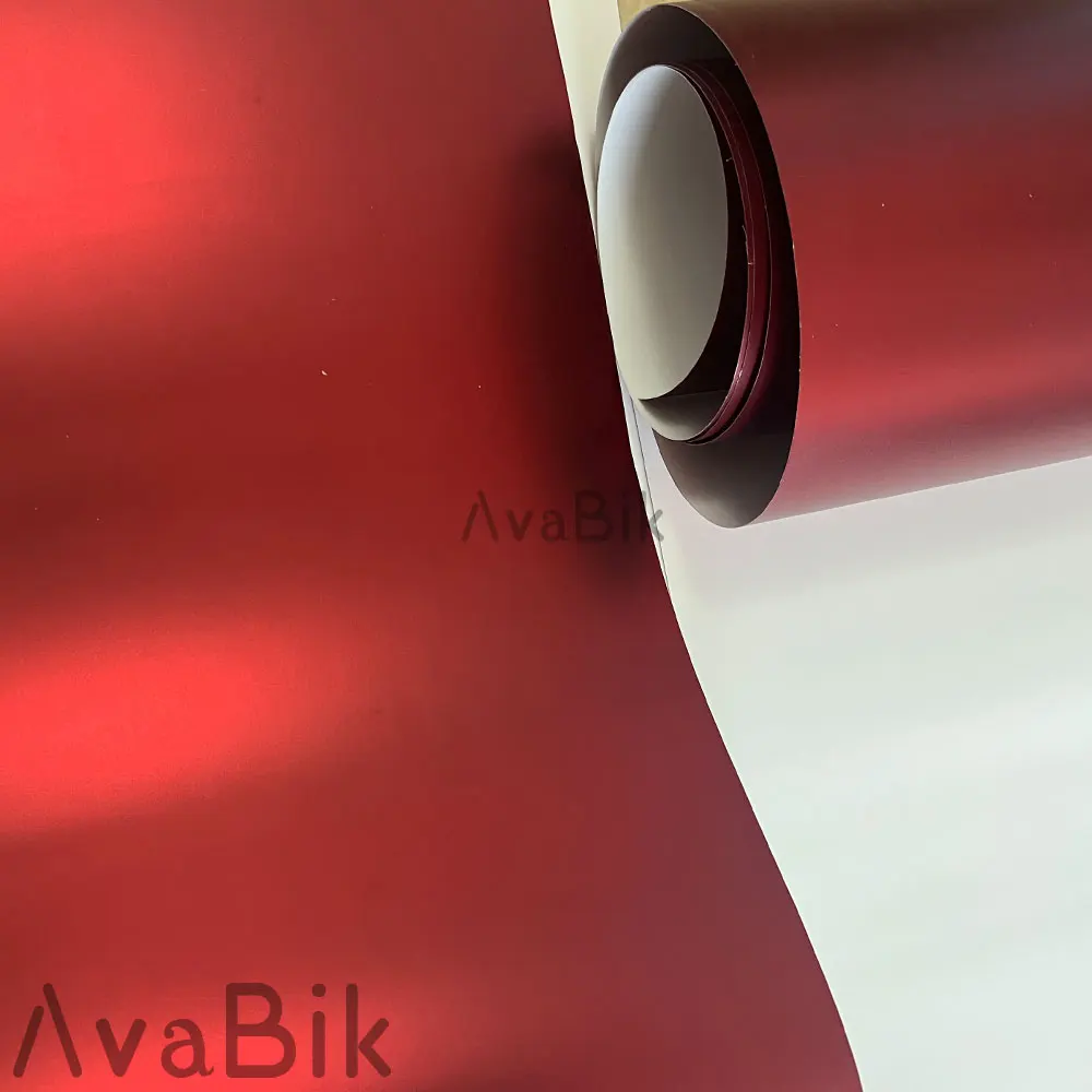 Premium Matte Red Vinyl Wrap Car Interior Film PET Electroplated Romani Red Car Stickers Auto Accessories With Air Release