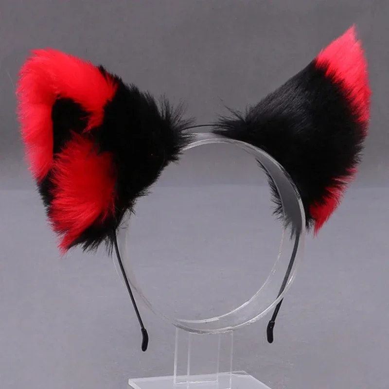 Diadema con orejas de gato para niña, banda para el pelo Kawaii Lolita, animación de Halloween, pelo artificial, accesorios para el cabello de Halloween