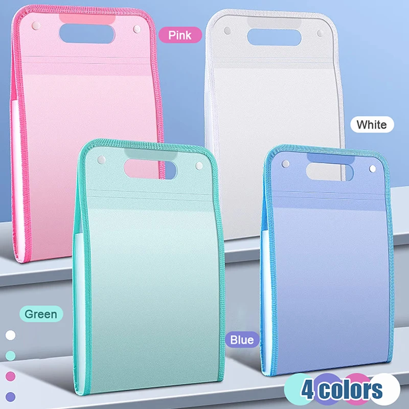 【Peace】13 Pocket File Folders Portable A4 Letter Size Macaron Color Accordian Document Organizer Classroom Office Home Storage