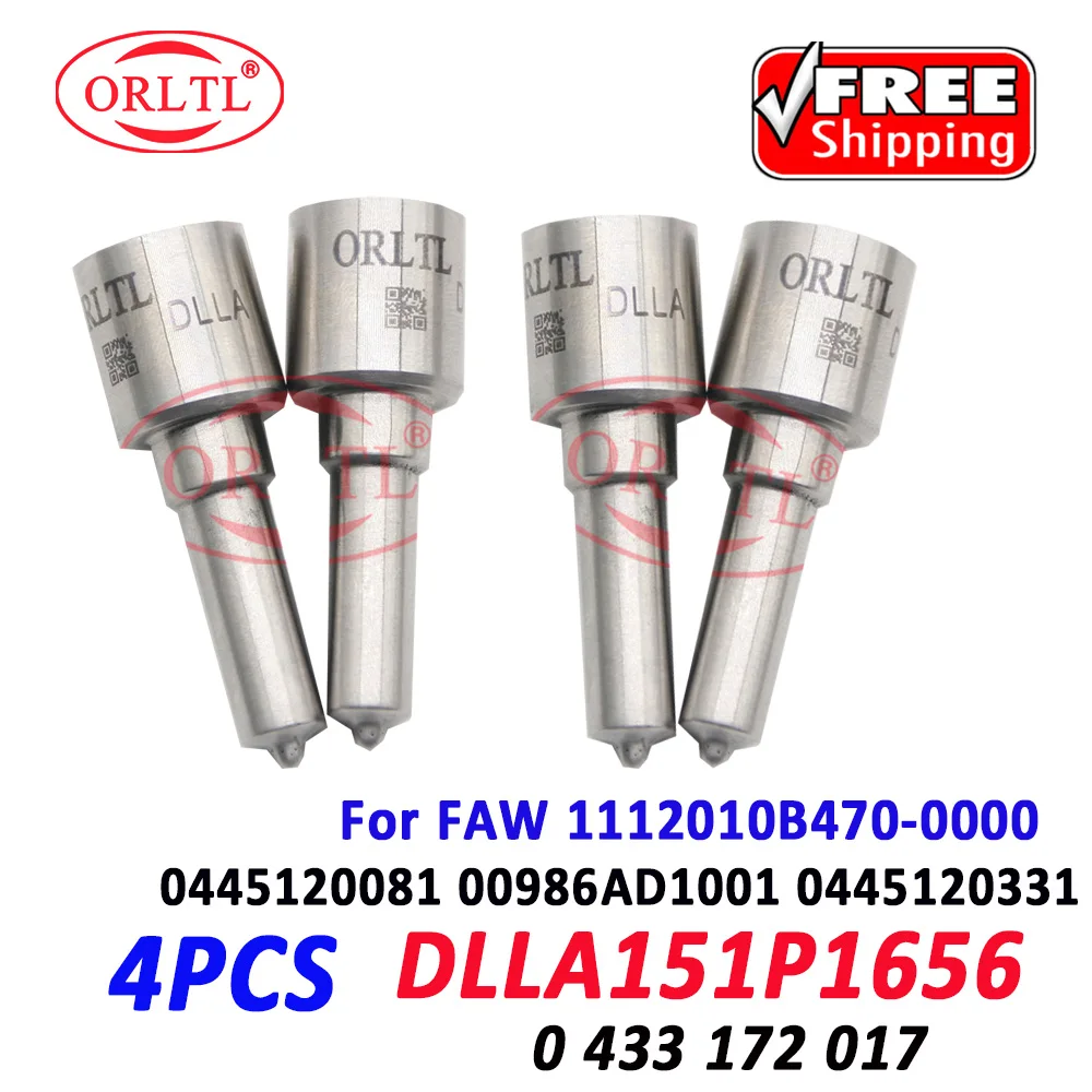 0445120081 Fuel injector Nozzle DLLA151P1656 0433172017 Diesel 151P1656 for FAW, Huanghai Bus,Kinglong Bus, Jiefang 0445120331