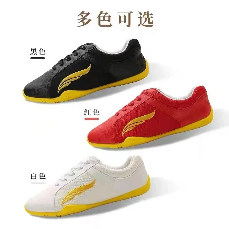 

2026 Professional Women Men Martial Arts Shoes Black Red Tai Chi Shoes Couples Comfortable Wushu Shoe Unisex Wearable Training