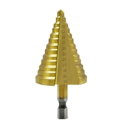 5-35mm HSS Titanium Core Step Drill Bit Spiral Groove Wood Metal Hole Cutter High Speed Steel Core Drill Bits