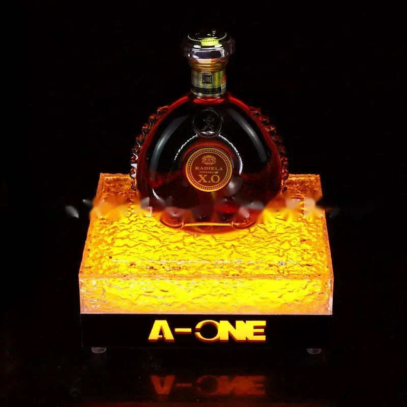 LED Luminescent Wine Tray Champagne Display Rack Ice Grain Fruit Plate Multipurpose Bar Supplies for KTV Party Events