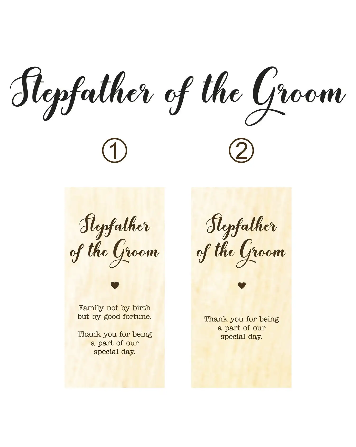 Wooden Anniversary Party Guest Seat Card And Groomsman Seat Card Country Wedding Stepfather Of The Groom Seat Card