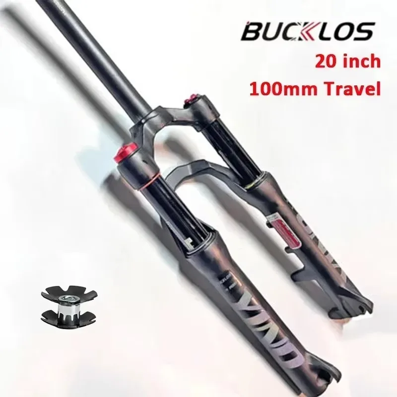 Вилка BUCKLOS 20 дюймов с воздушной амортизацией, ход 100 мм, крепление 1-1/8