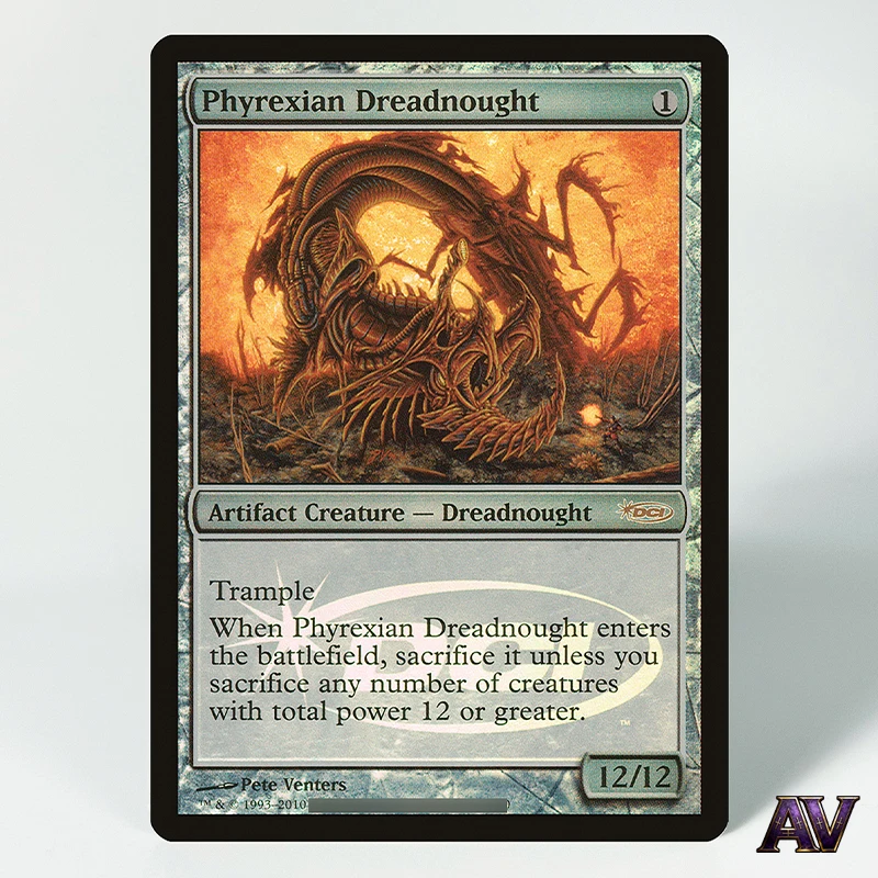 

Artifact Creature Phyrexian Dreadnought Judge Cards Jeweled Lotus CMM Series Command Deck Hobby Magical Proxy Card holographic